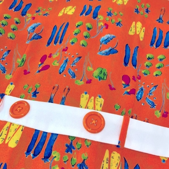 Vintage orange fruit and veggie print top size xsmall - Picture 6 of 6